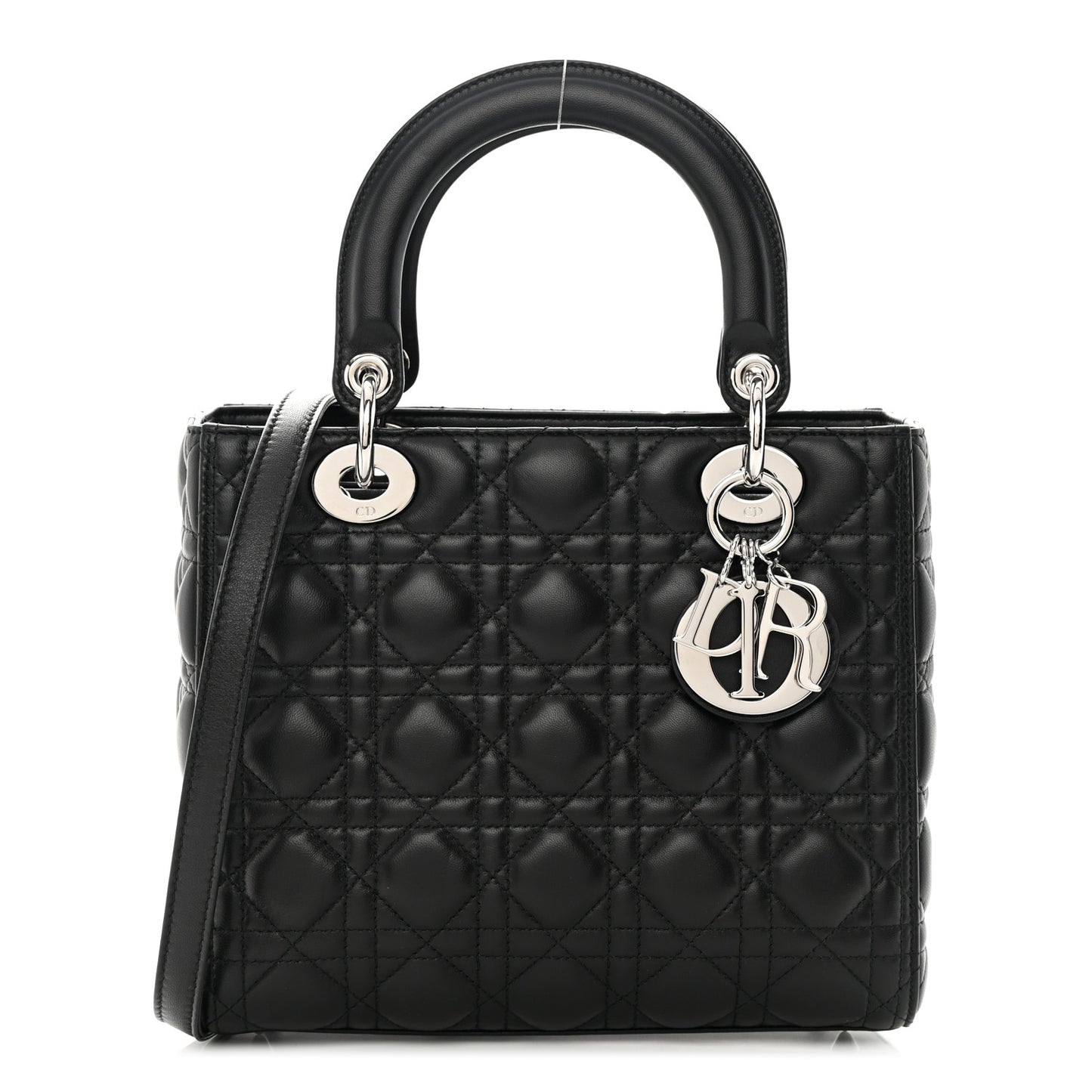 Lambskin Cannage Medium Lady Dior Black