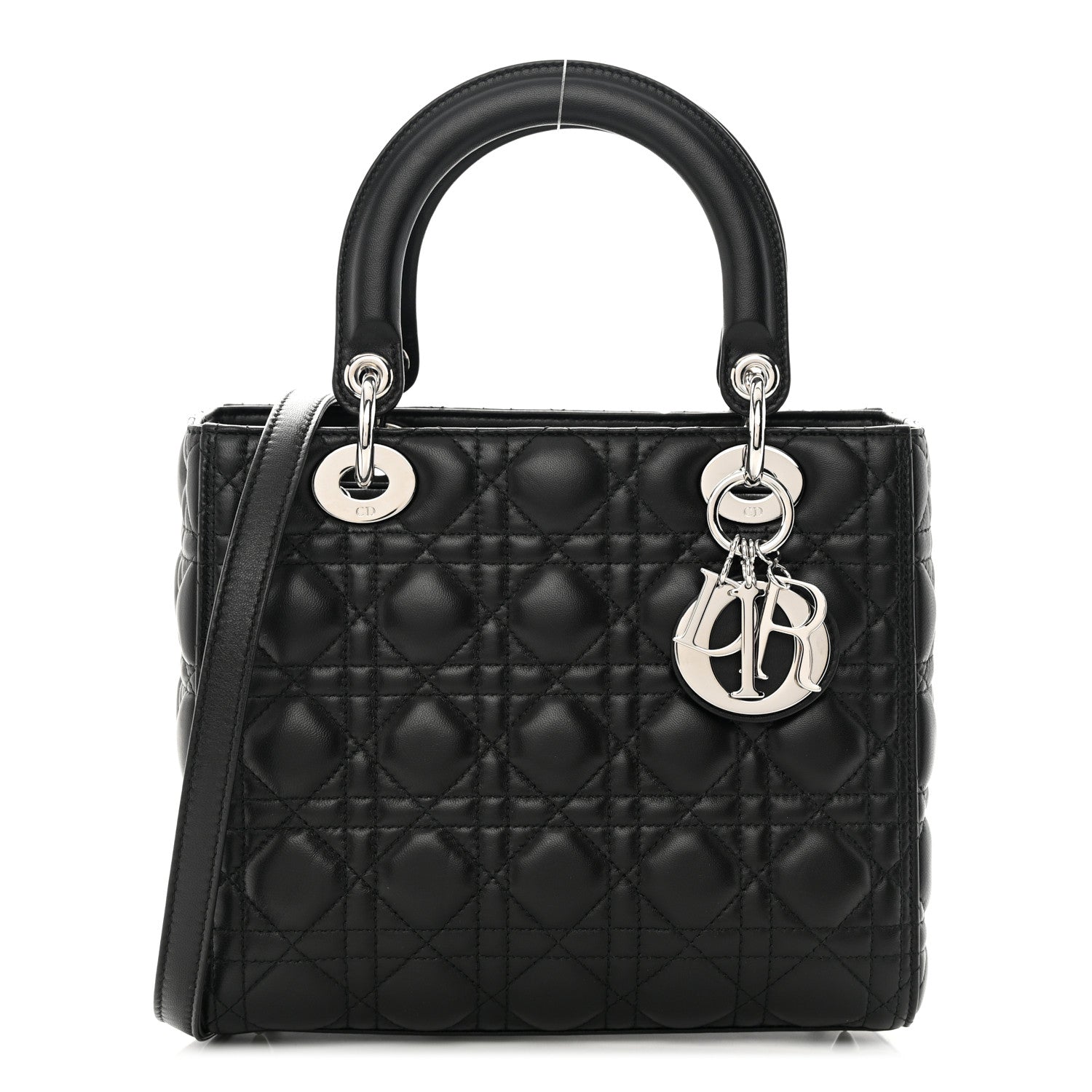 Christian Dior Lambskin Cannage Medium Lady Dior Black 1 of 14