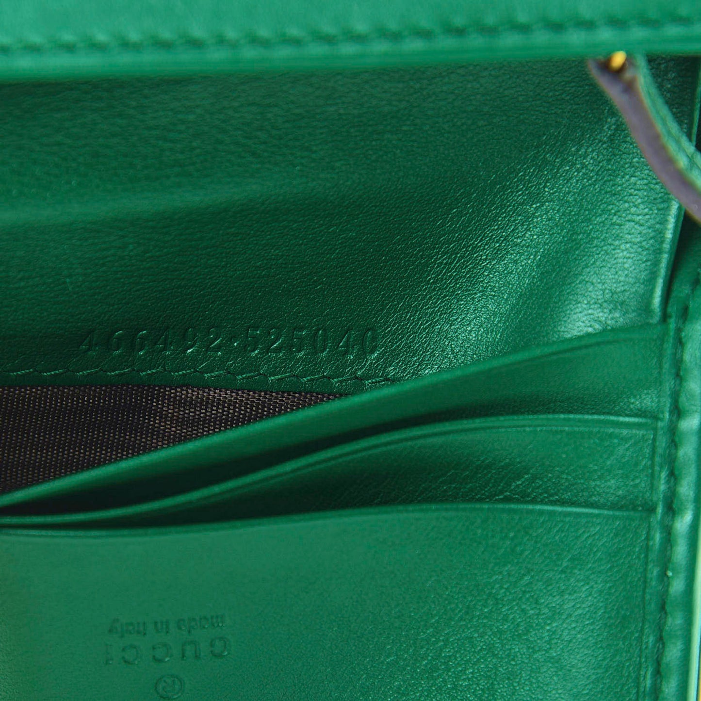 Calfskin Matelasse GG Marmont Card Case Wallet Emerald