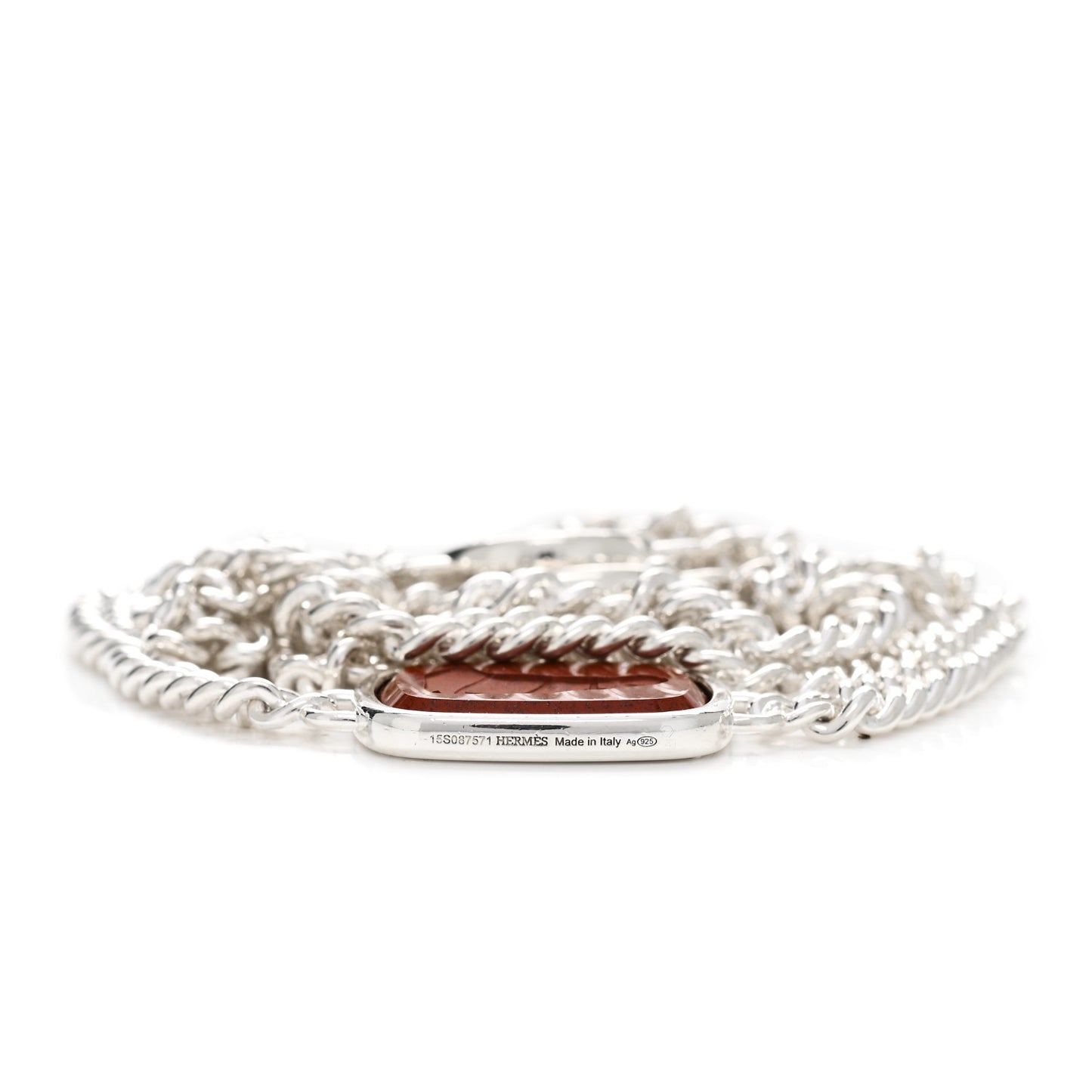 Sterling Silver Onyx Jasper Chevauchee Long Necklace