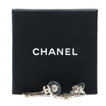 Chanel Crystal Emoji Choupette Cat CC Earrings Silver 5 of 5