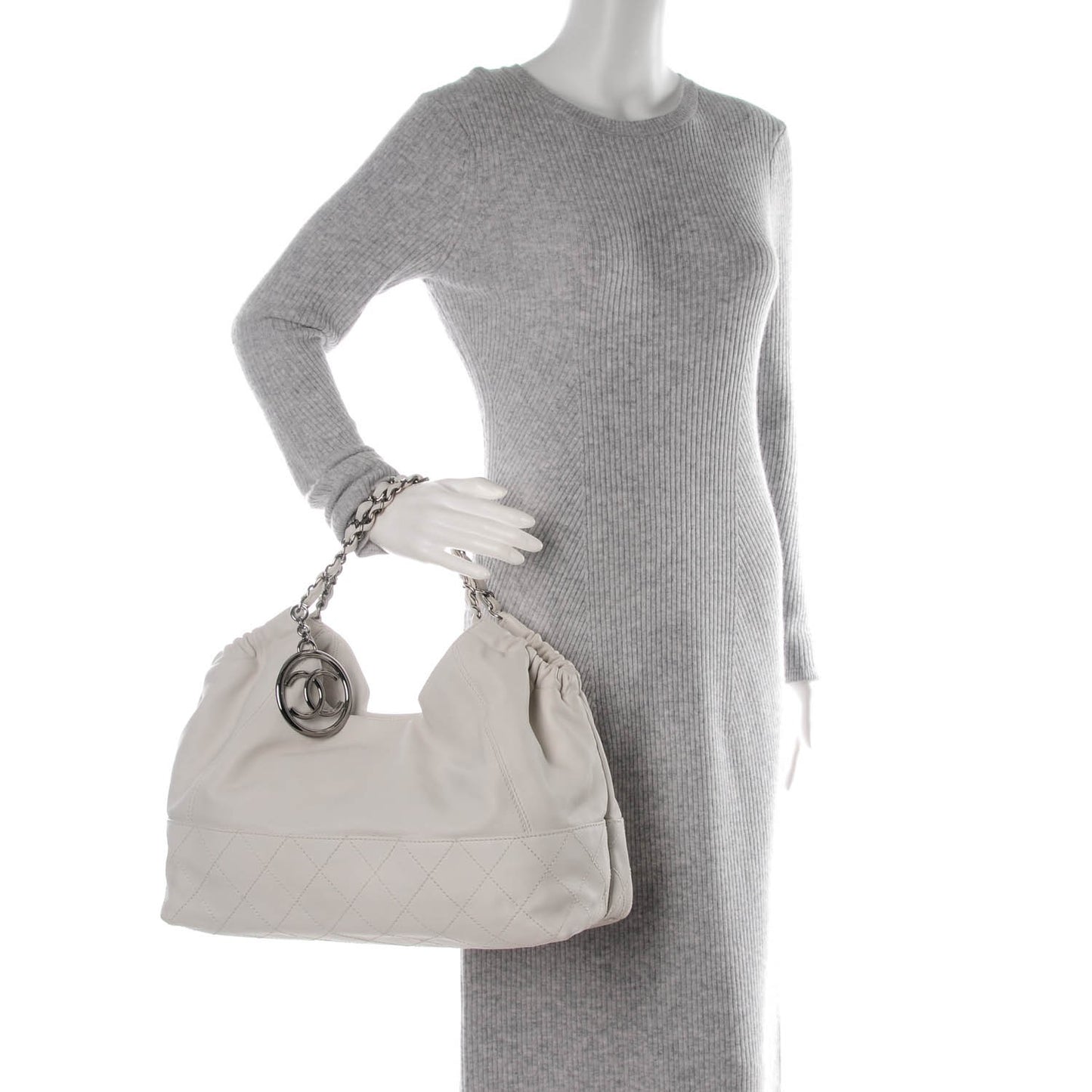 Calfskin Baby Coco Cabas White