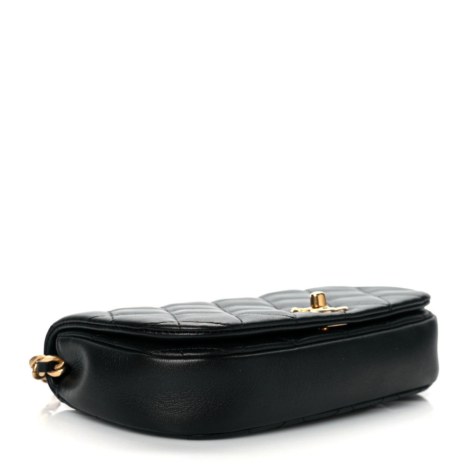 Chanel Calfskin Quilted Coco Mail Clutch With Chain Black 4 of 11