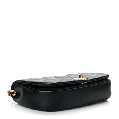 Chanel Calfskin Quilted Coco Mail Clutch With Chain Black 4 of 11