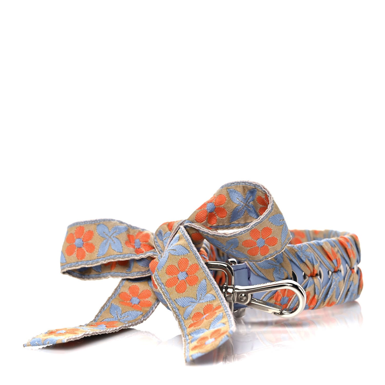 Fendi Calfskin Ribbon Lace Up Floral Mini Strap You Blue 1 of 4