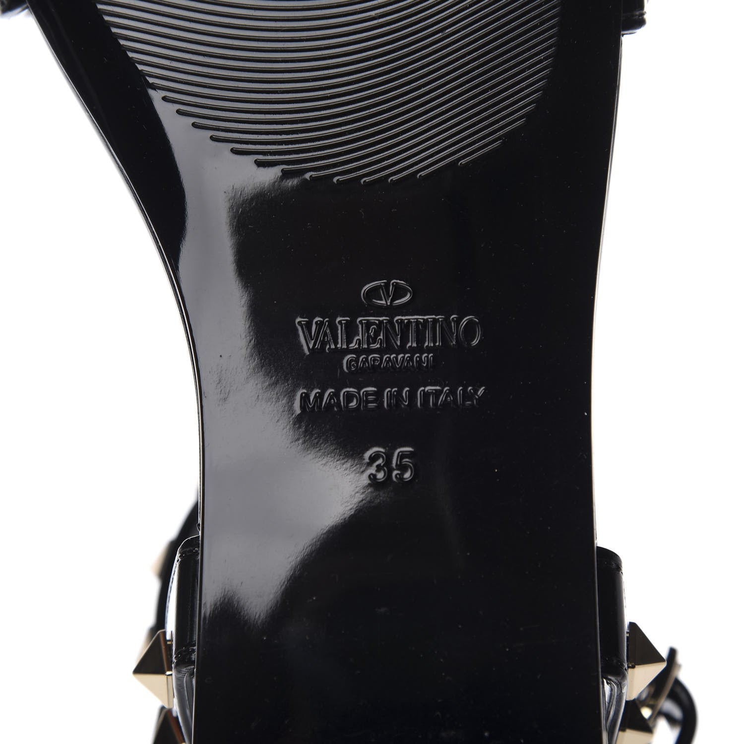 Valentino Garavani PVC Jelly Rockstud Caged Sandals 35 Black 6 of 7