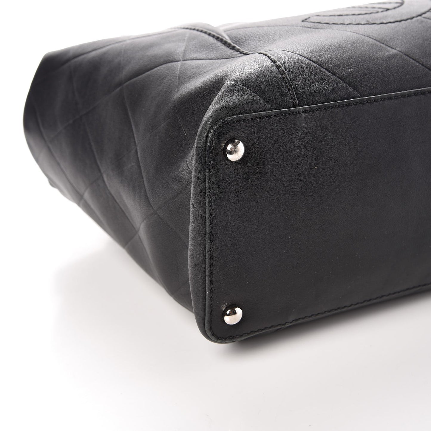 Calfskin CC Chevron All Day Long Tote Black