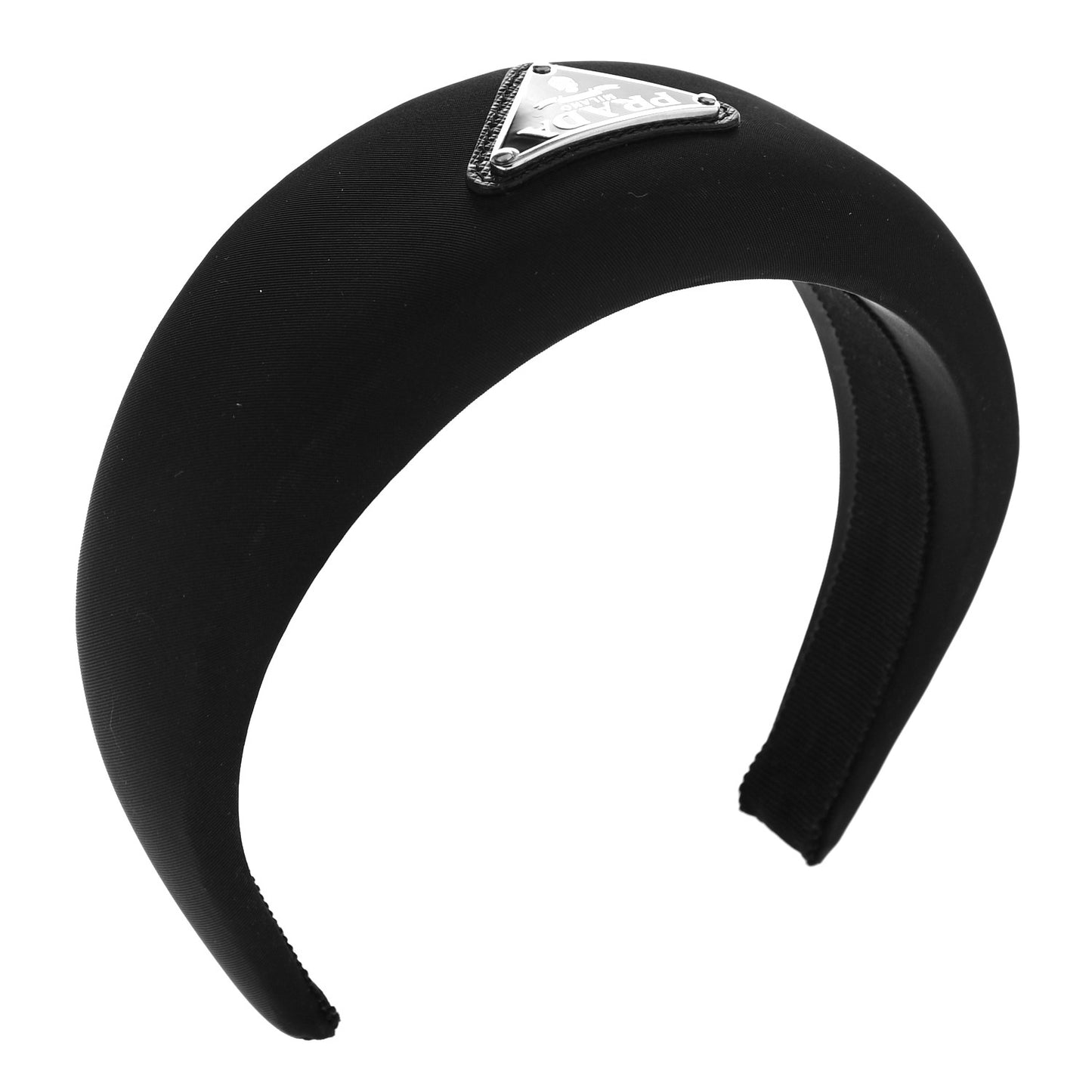 Re-Nylon Metal Triangle Logo Headband Black