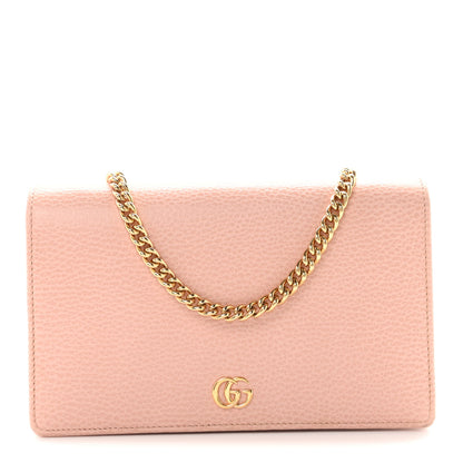 Gucci Dollar Calfskin Mini GG Marmont Chain Wallet Perfect Pink 1 of 9