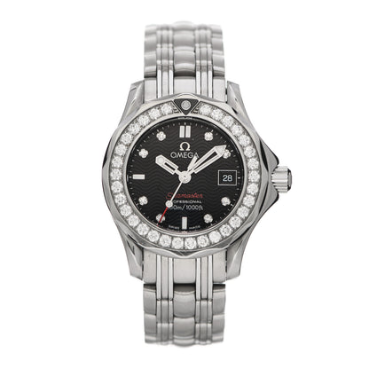 Omega Stainless Steel Diamond Bezel 28mm Seamaster Diver 300M Quartz Watch Black 212.15.28.61.51.001 1 of 4