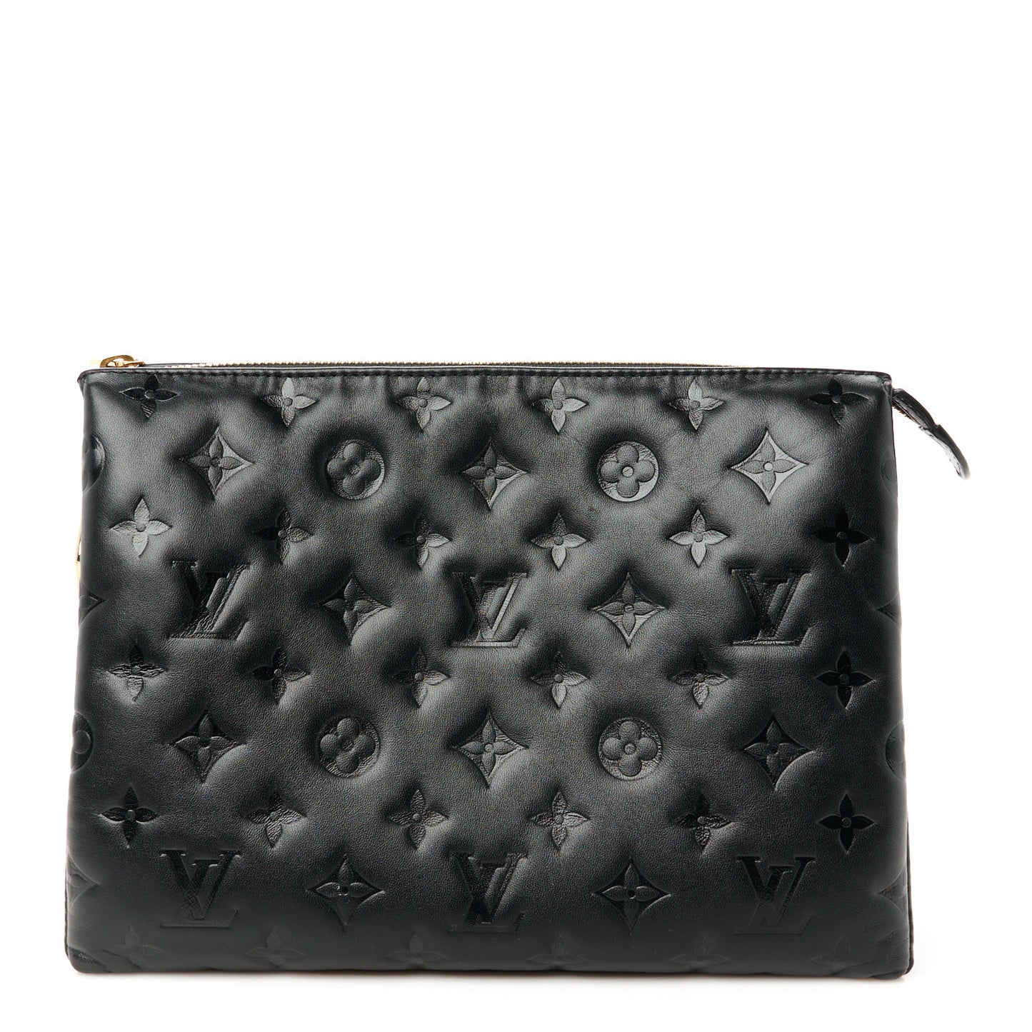 Lambskin Embossed Monogram Coussin PM Black