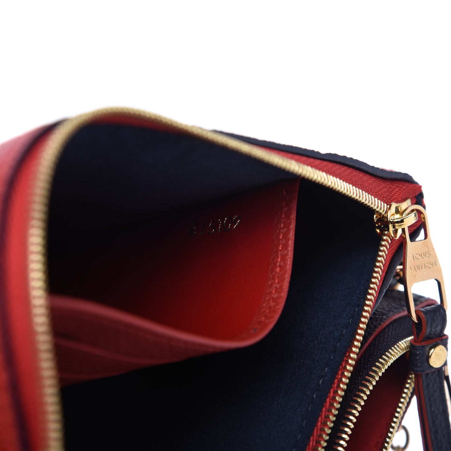 Empreinte Double Zip Pochette Marine Rouge