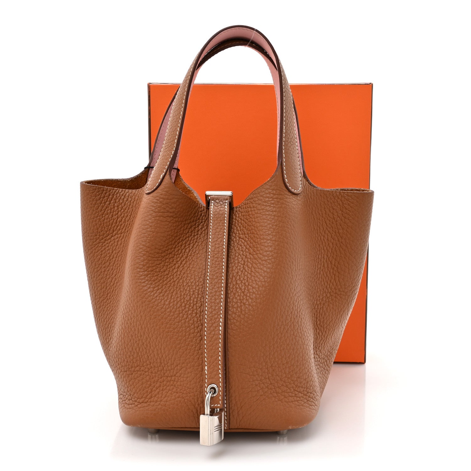 Hermes Taurillon Clemence Swift Eclat Picotin Lock 18 PM Gold Rose Sakura 14 of 14