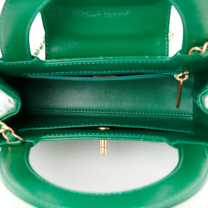 Chanel Shiny Aged Calfskin Quilted Nano Kelly Shopper Green 5 of 11
