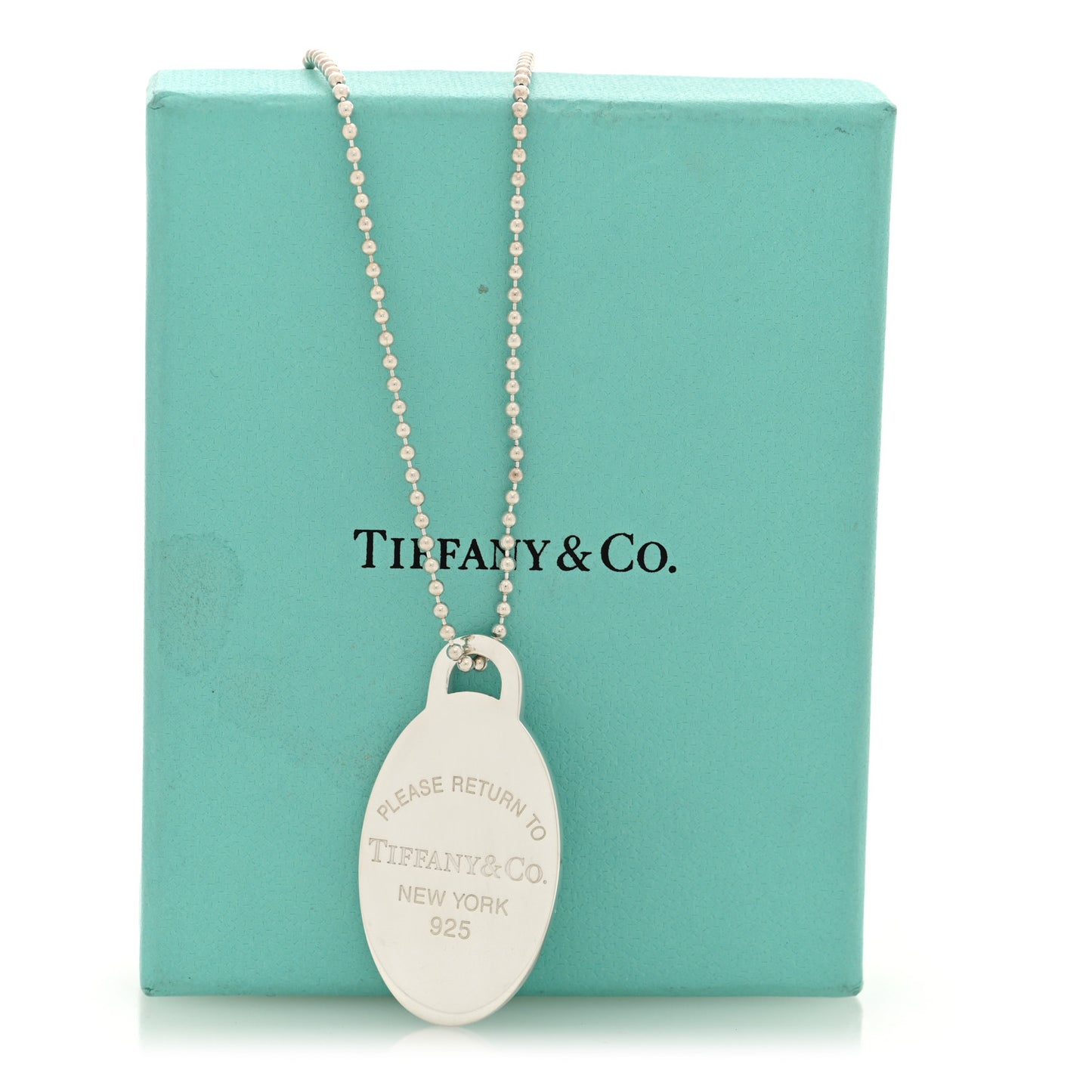 Sterling Silver Return to Tiffany Oval Dog Tag Necklace