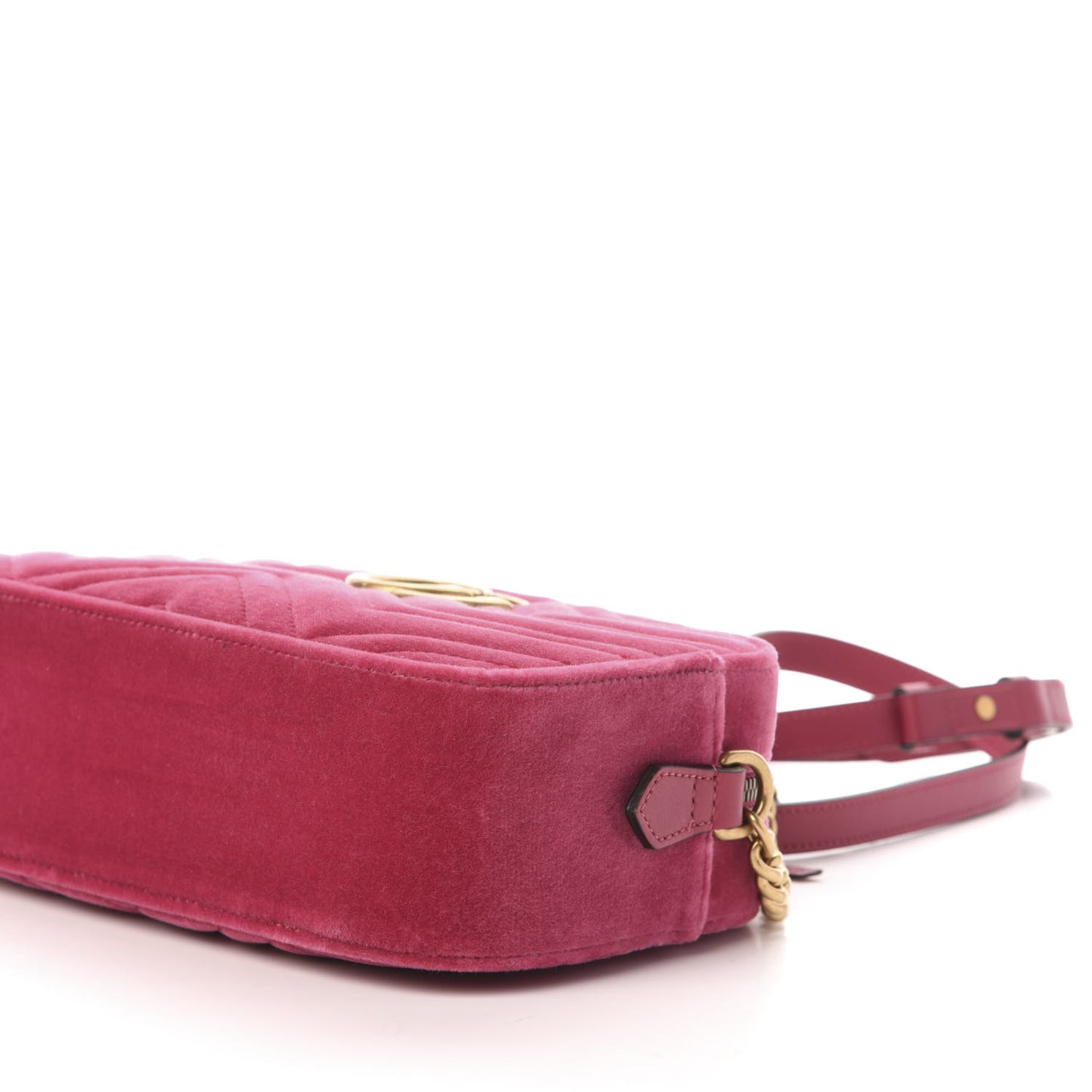 Velvet Matelasse Small GG Marmont Chain Shoulder Bag Light Raspberry Rose