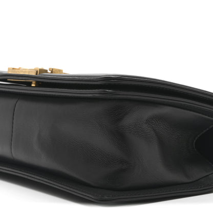 Chanel Calfskin Chevron Quilted Medium Boy Flap Black 10 of 11