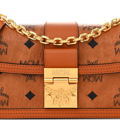 MCM Visetos Monogram Mini Tracy Crossbody Bag Cognac 7 of 9