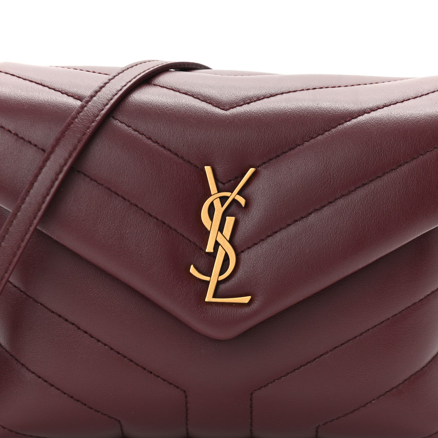 Saint Laurent Calfskin Y Quilted Monogram Toy Loulou Monogram Crossbody Bag Rouge Legion 7 of 10