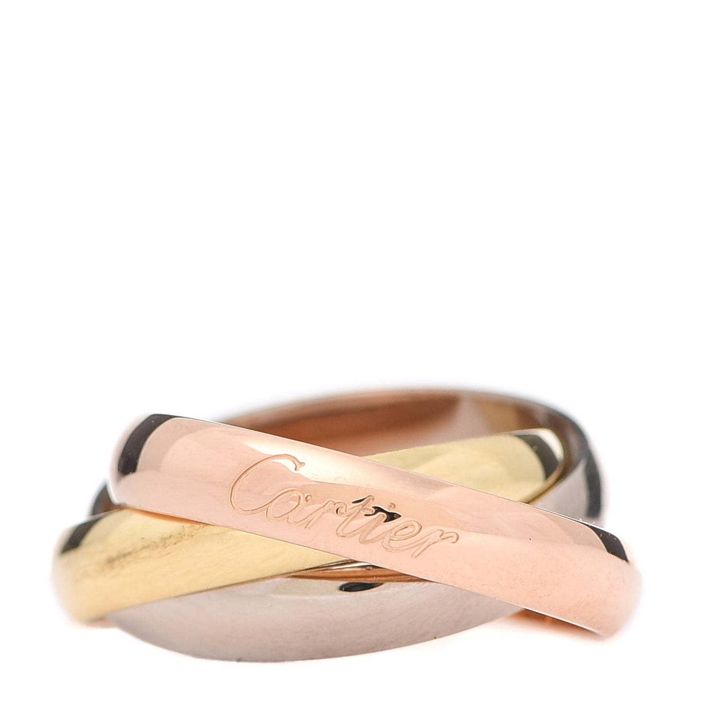 18K Pink Yellow White Gold Classic Trinity Ring 49 4.75