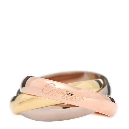 Cartier 18K Pink Yellow White Gold Classic Trinity Ring 49 4.75 1 of 5