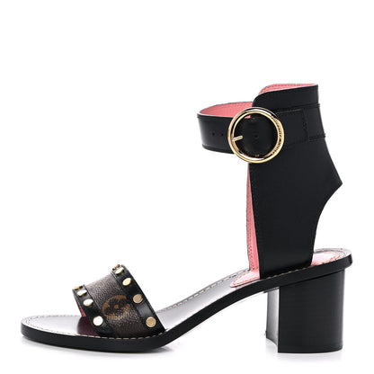 Louis Vuitton Calfskin Monogram Passenger Sandals 39 Black 1 of 7
