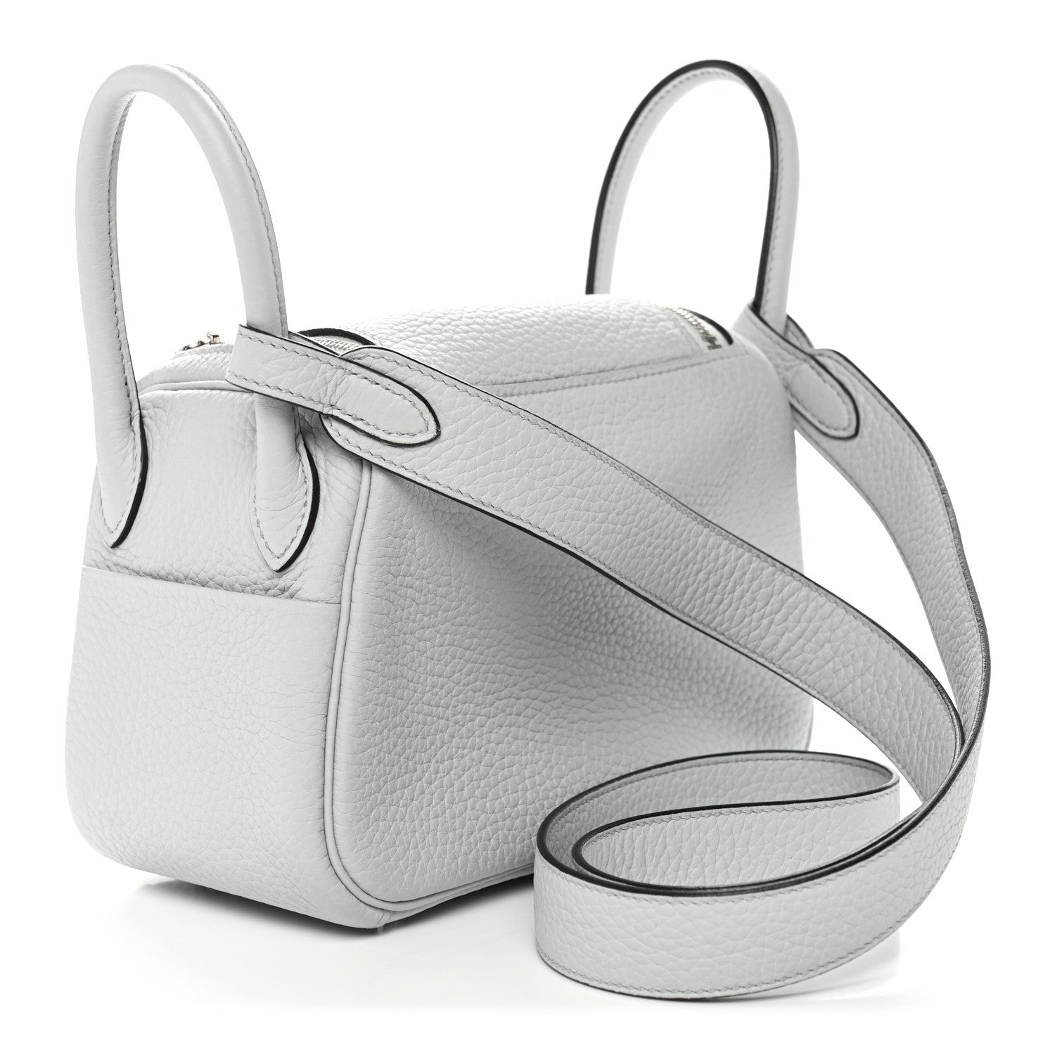 Hermes Taurillon Clemence Mini Lindy 20 Bleu Pale 3 of 11