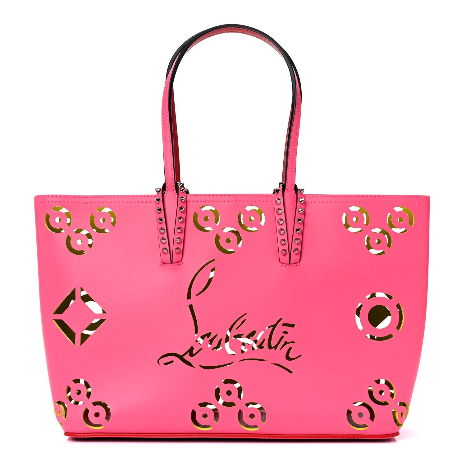 Christian Louboutin Calfskin Loubinthesky Perforated Cabata Tote Fiesta 3 of 12