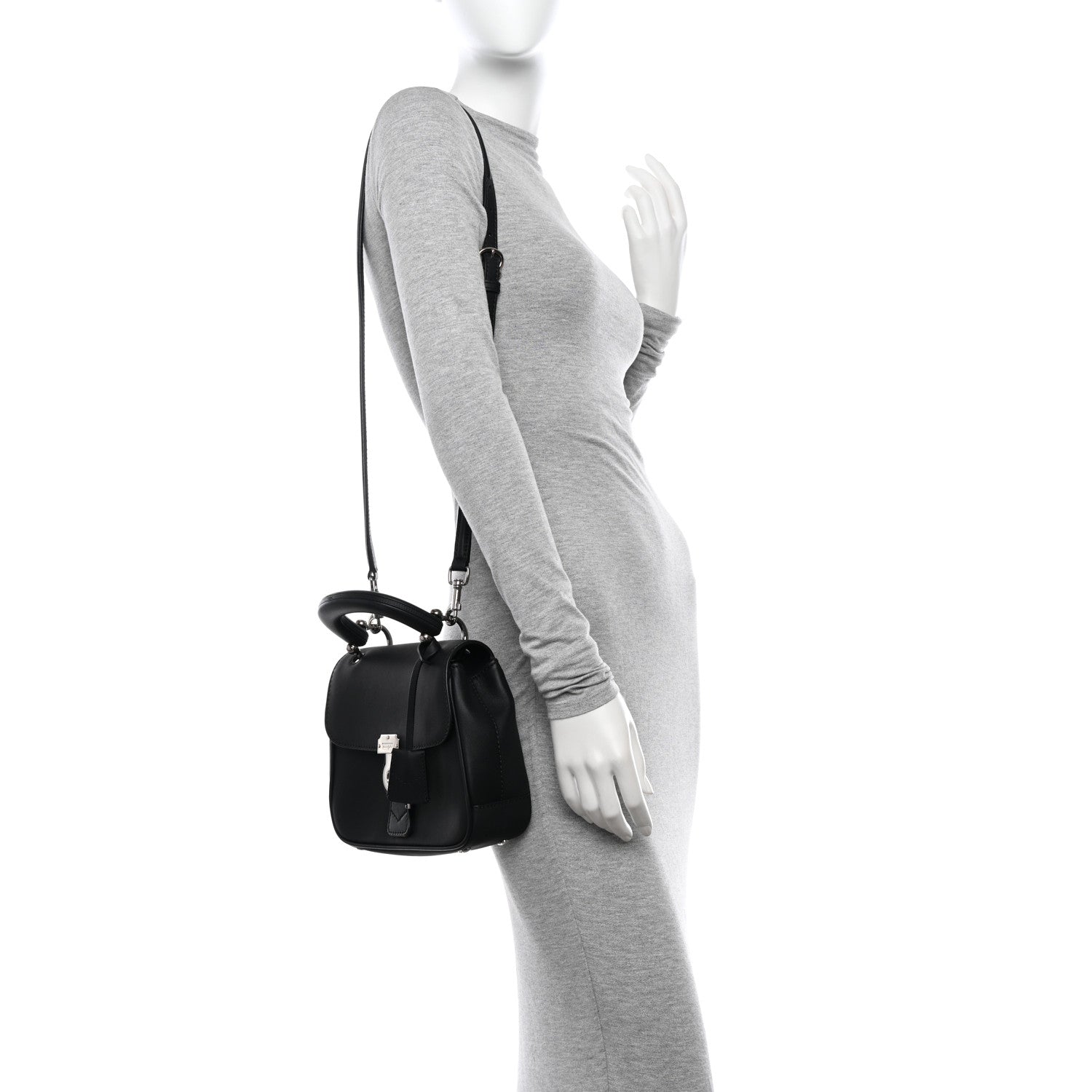 Burberry Trench Calfskin Small DK88 Top Handle Bag Black 2 of 12
