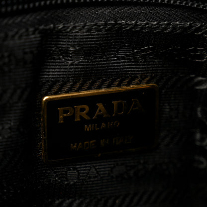 Prada Tessuto Nylon Acciaio Chain Shoulder Bag Black 6 of 12