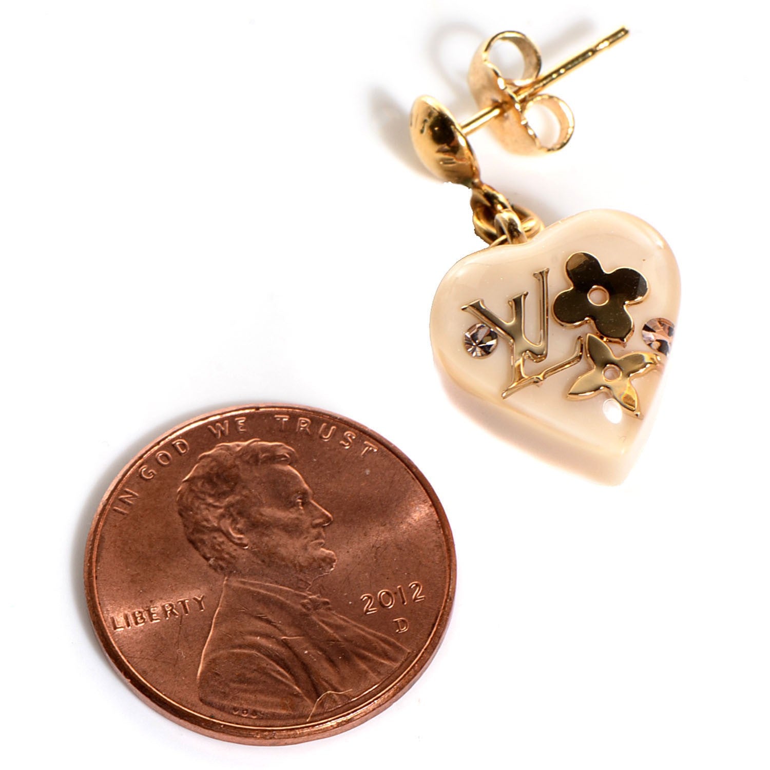 Louis Vuitton Inclusion Heart Earrings White 2 of 3