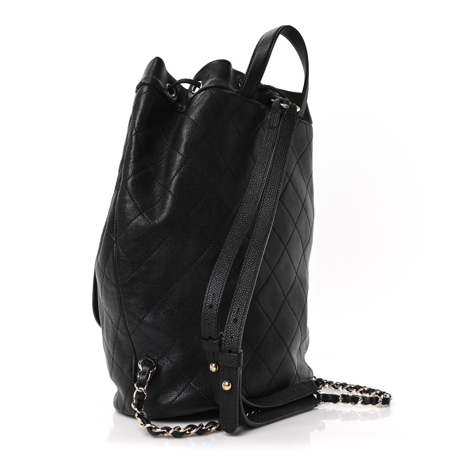 Chanel Sheepskin Caviar Quilted Daily Round Backpack Black 3 of 10