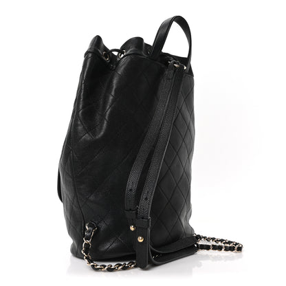 Chanel Sheepskin Caviar Quilted Daily Round Backpack Black 3 of 10