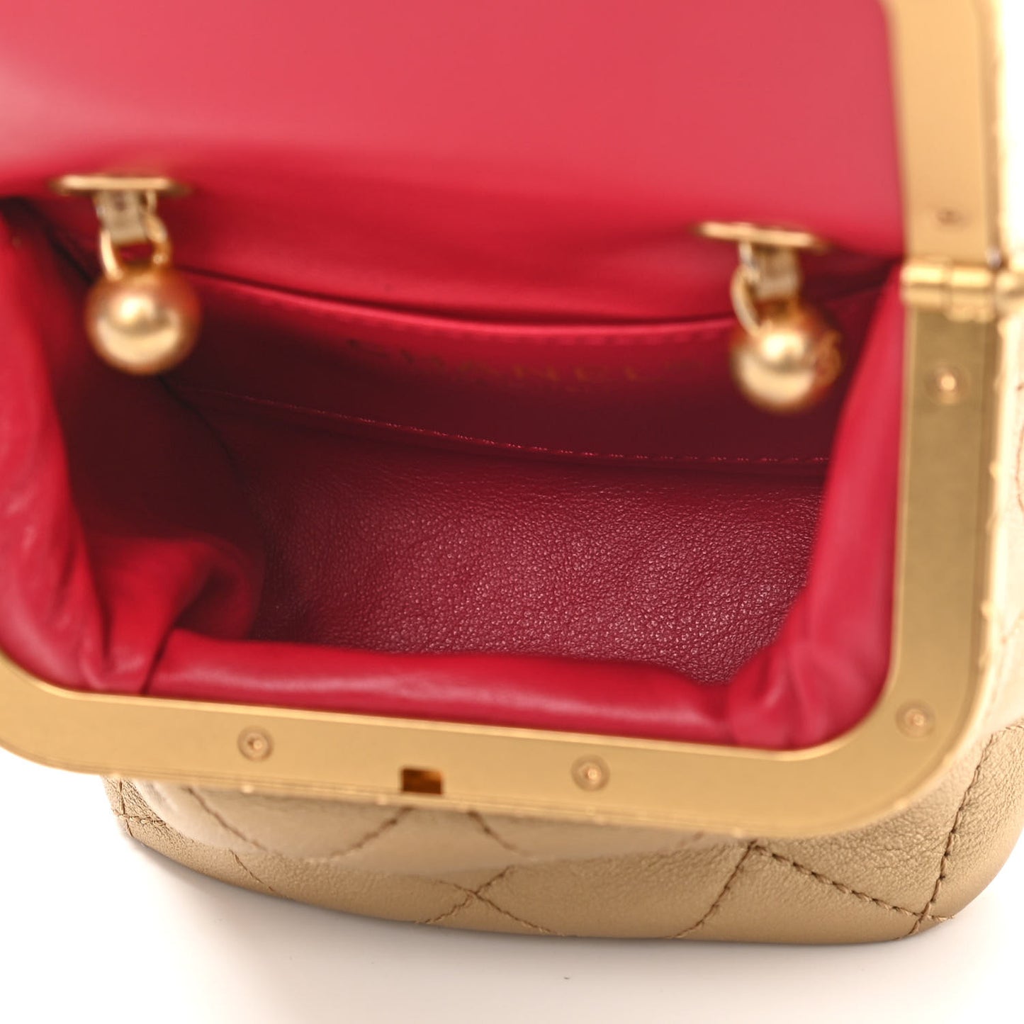 Metallic Lambskin Quilted Small My Crush Bag Gold