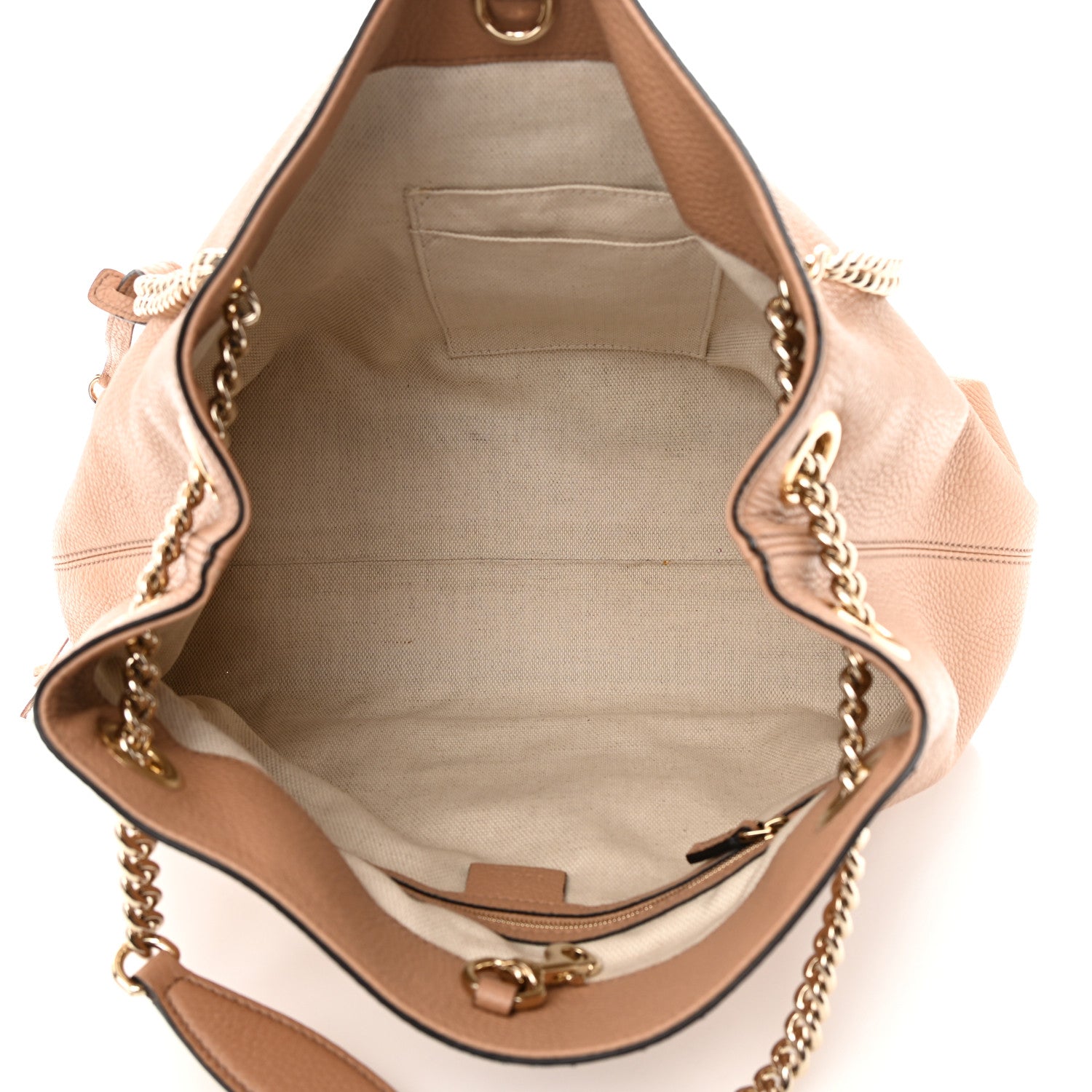 Gucci Pebbled Calfskin Medium Soho Chain Shoulder Bag Camelia 5 of 14