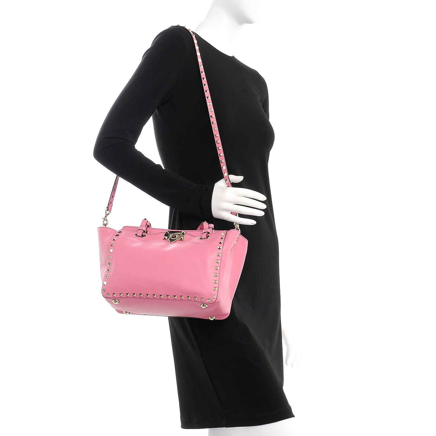 Valentino Garavani Vitello Small Rockstud Tote Ninphea 2 of 13
