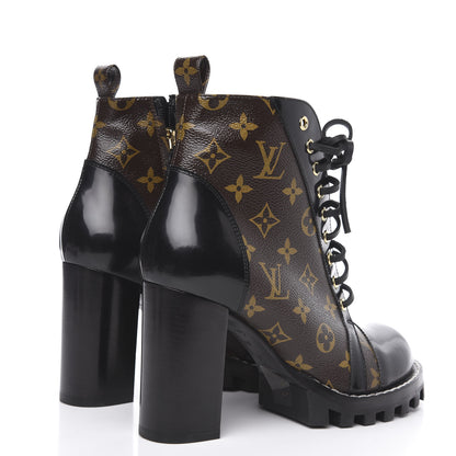 Louis Vuitton Patent Calfskin Monogram Star Trail Ankle Boots 40 Black 4 of 8
