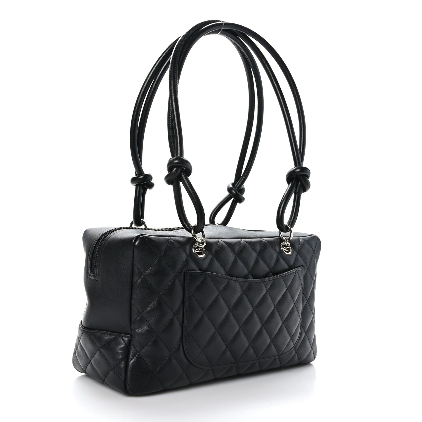 Calfskin Quilted Large Cambon Bowler Black