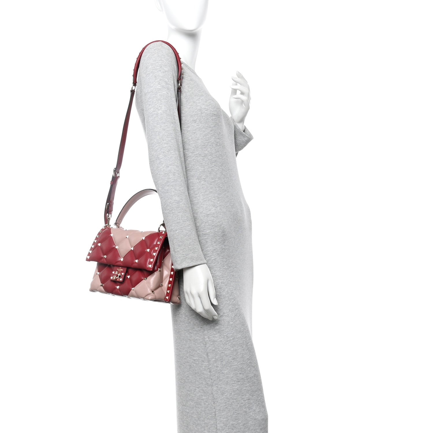 Valentino Garavani Nappa Medium Candystud Top Handle Bag Poudre