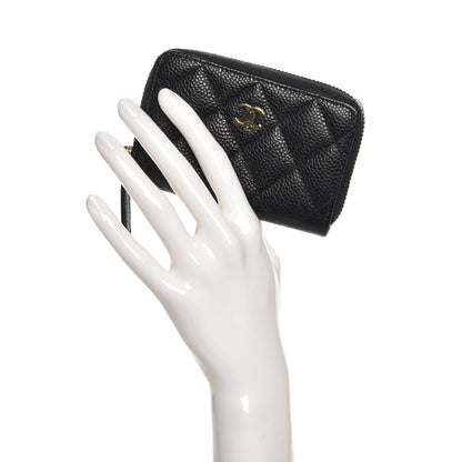Chanel Caviar Quilted Zip Coin Purse Black 2 of 8