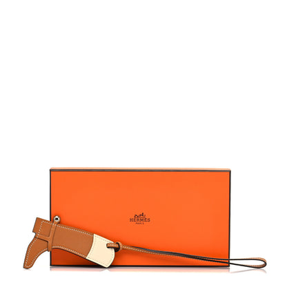 Hermes Butler Swift Paddock Botte Boot Bag Charm Sable Craie 4 of 4