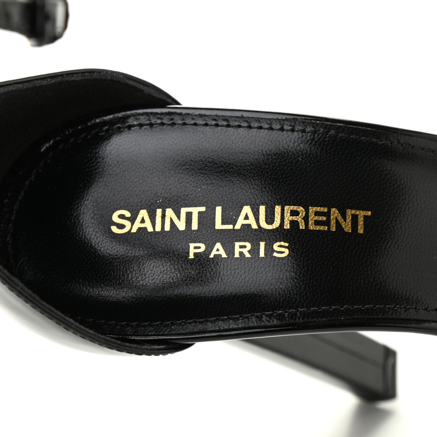Patent Calfskin Hall 105 Ankle Strap Platform Sandals 39 Black