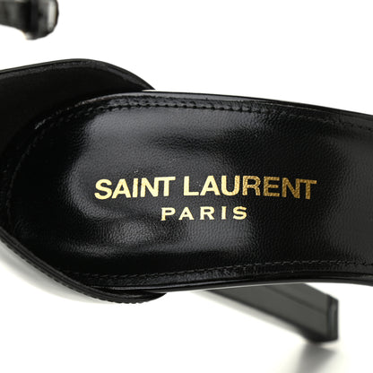 Saint Laurent Patent Calfskin Hall 105 Ankle Strap Platform Sandals 39 Black 6 of 7