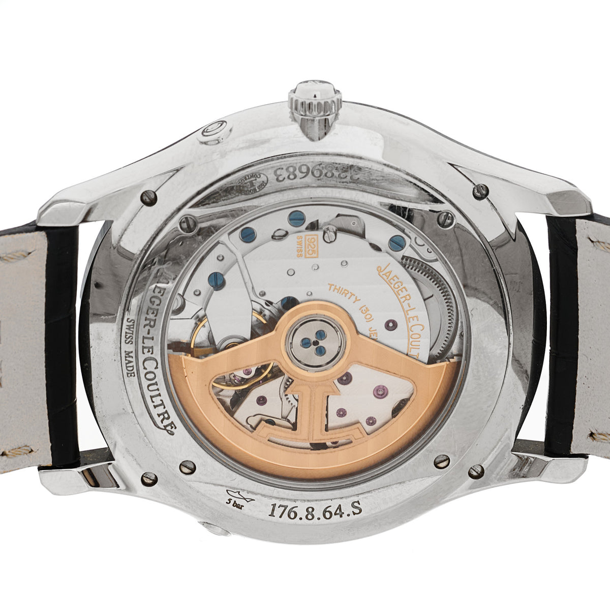 Jaeger-LeCoultre Stainless Steel Alligator 39mm Master Ultra Thin Moon Automatic Watch Q1368470 4 of 6