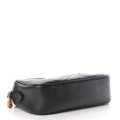 Gucci Calfskin Matelasse Small GG Marmont Chain Shoulder Bag Black 4 of 10