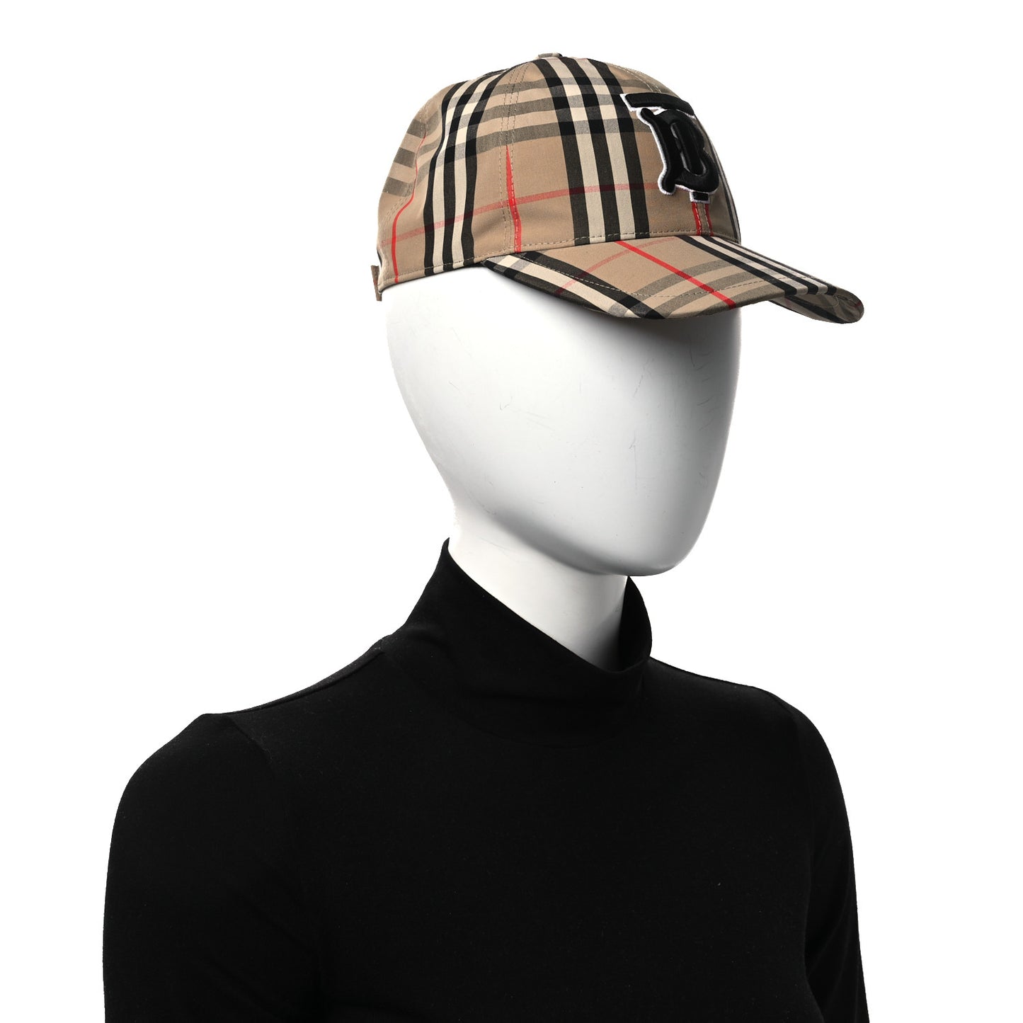 Cotton Vintage Check Monogram Baseball Hat S Archive Beige