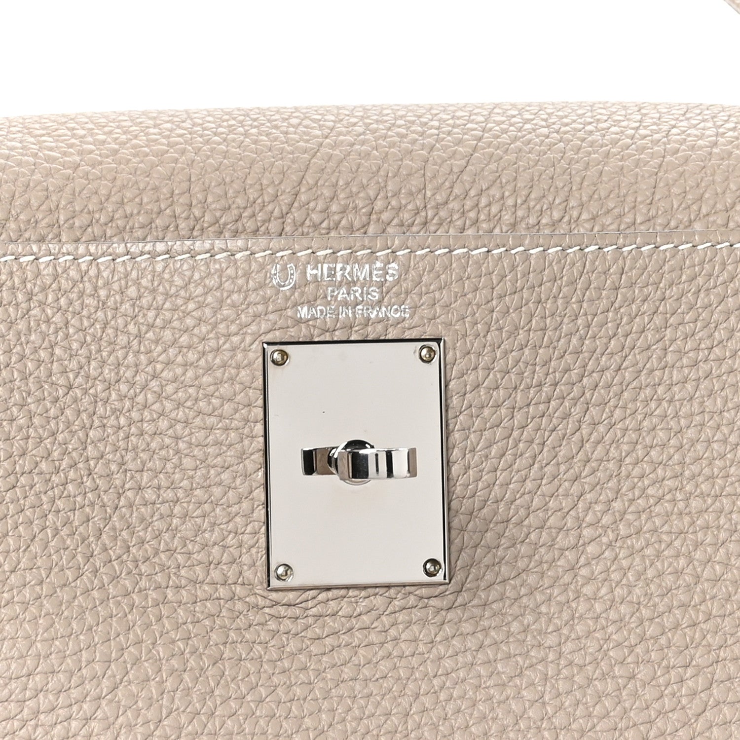 Hermes Togo Horseshoe Shoulder Kelly 42 Gris Tourterelle 7 of 11