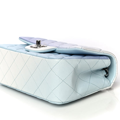 Chanel Perforated Lambskin Quilted Mini Rectangular Flap Light Blue Light Purple White 10 of 11