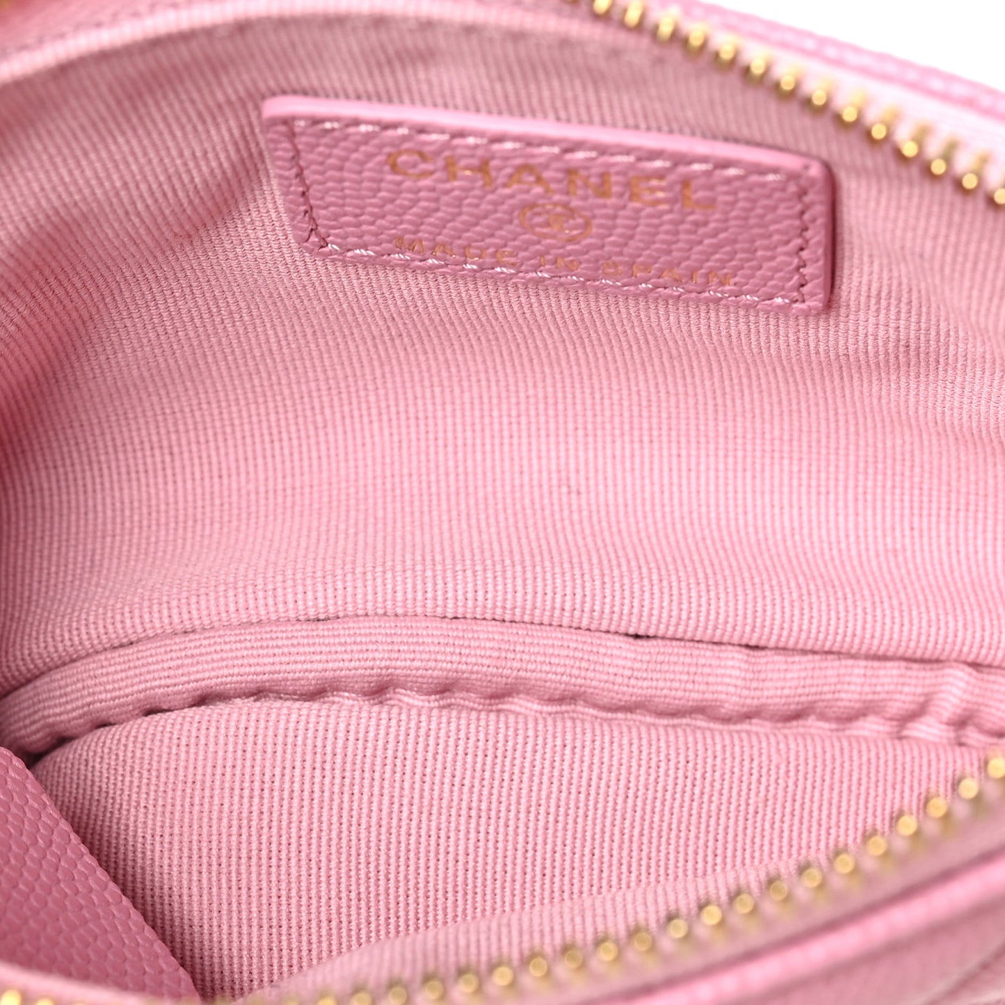 Caviar Quilted Small Cosmetic Case Pink