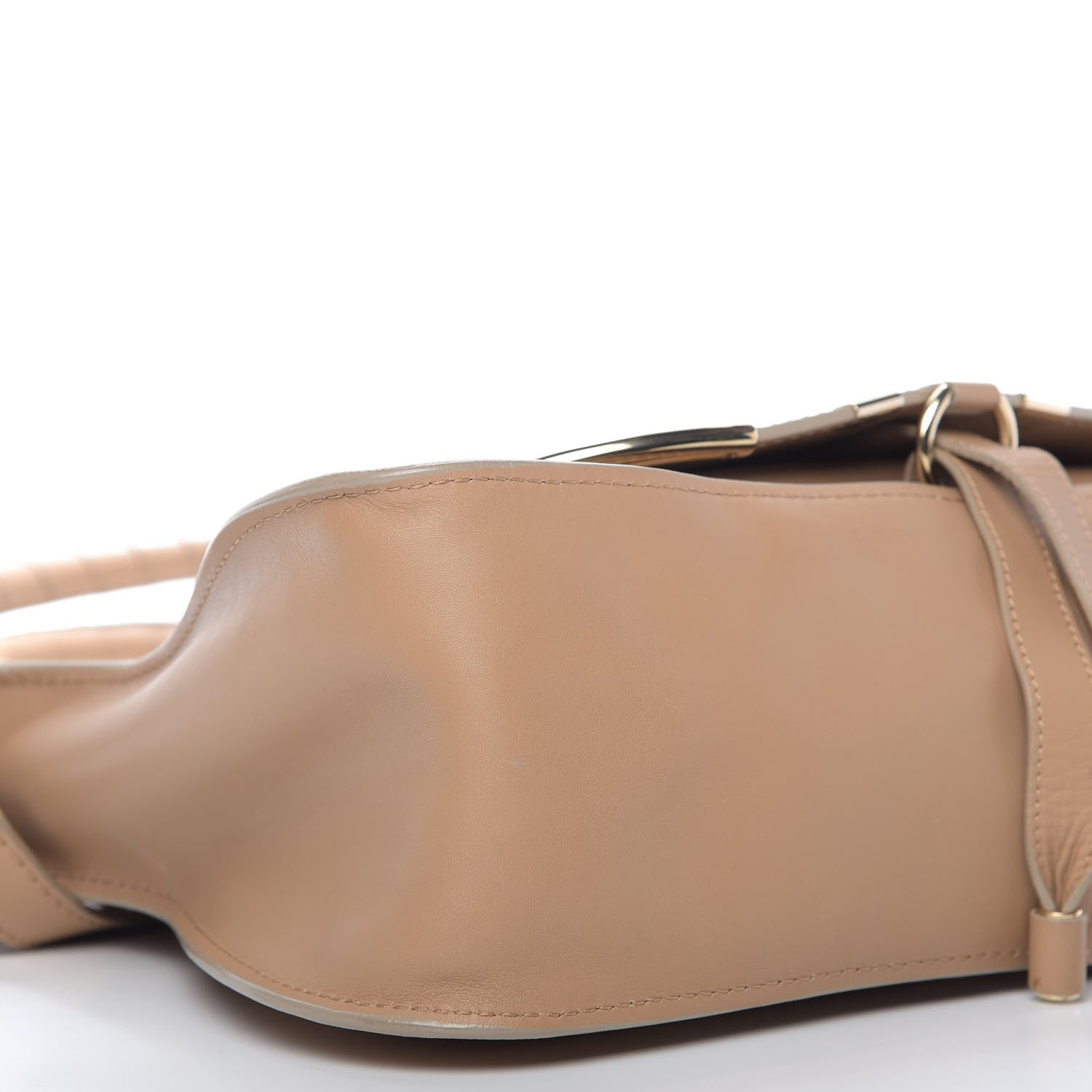 Chloe Calfskin Medium Marcie Metal Bar Trim Satchel Beige 6 of 9
